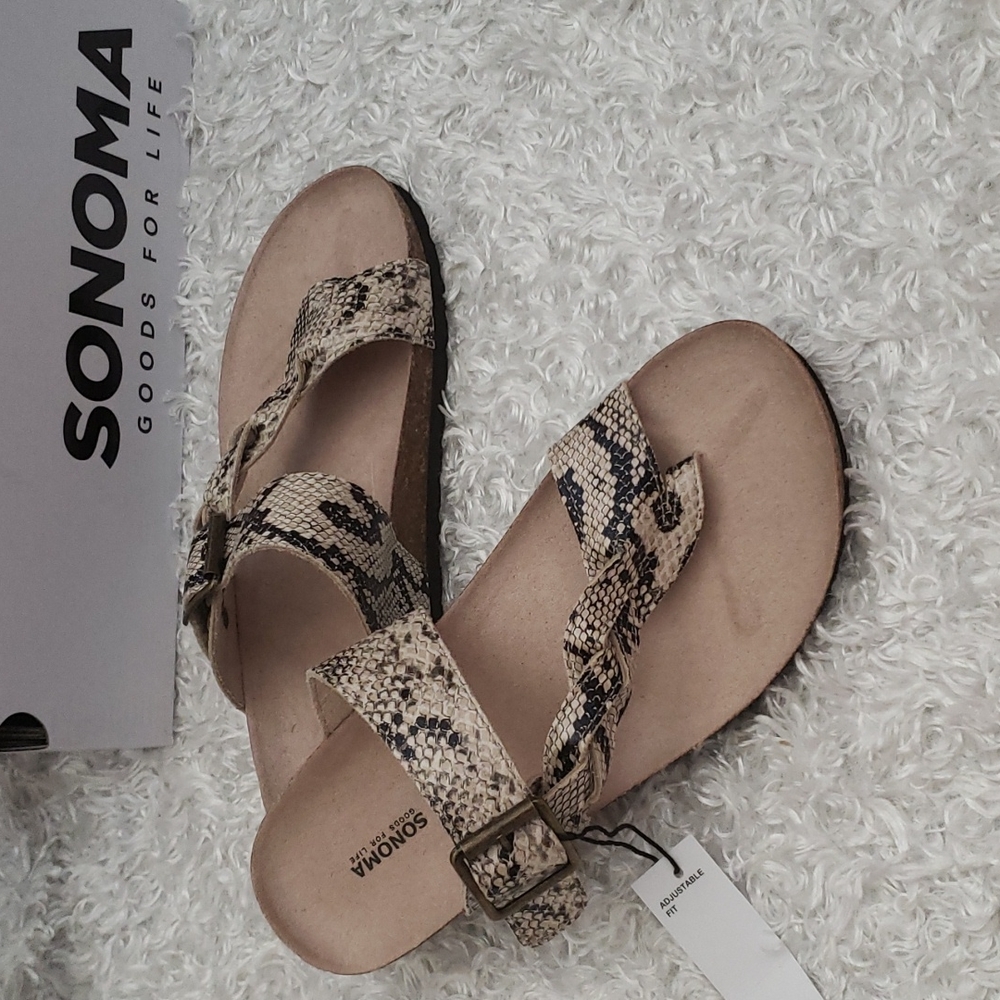 Footbed Sandals Snake Print